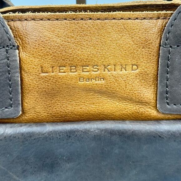 Liebeskind Berlin women's Tan Leather Cowhide Tote Bucket Bag Leather Handle - Picture 5 of 10